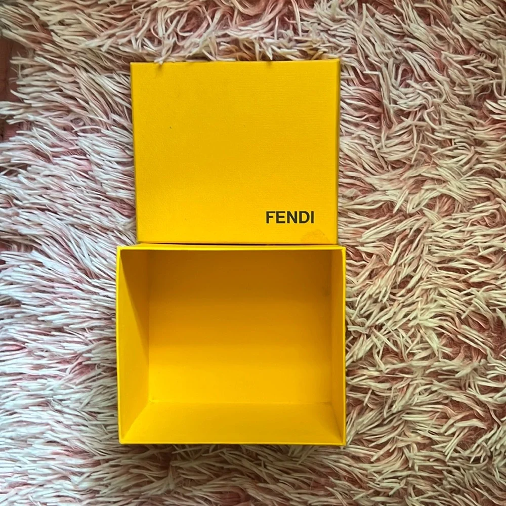 Fendi Roma Gold Black Empty Scarf Accessories Box New